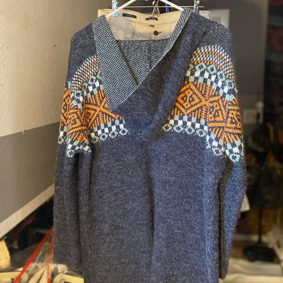ADORA Blue and Orange Patterned Cardigan - Picture 4 of 4